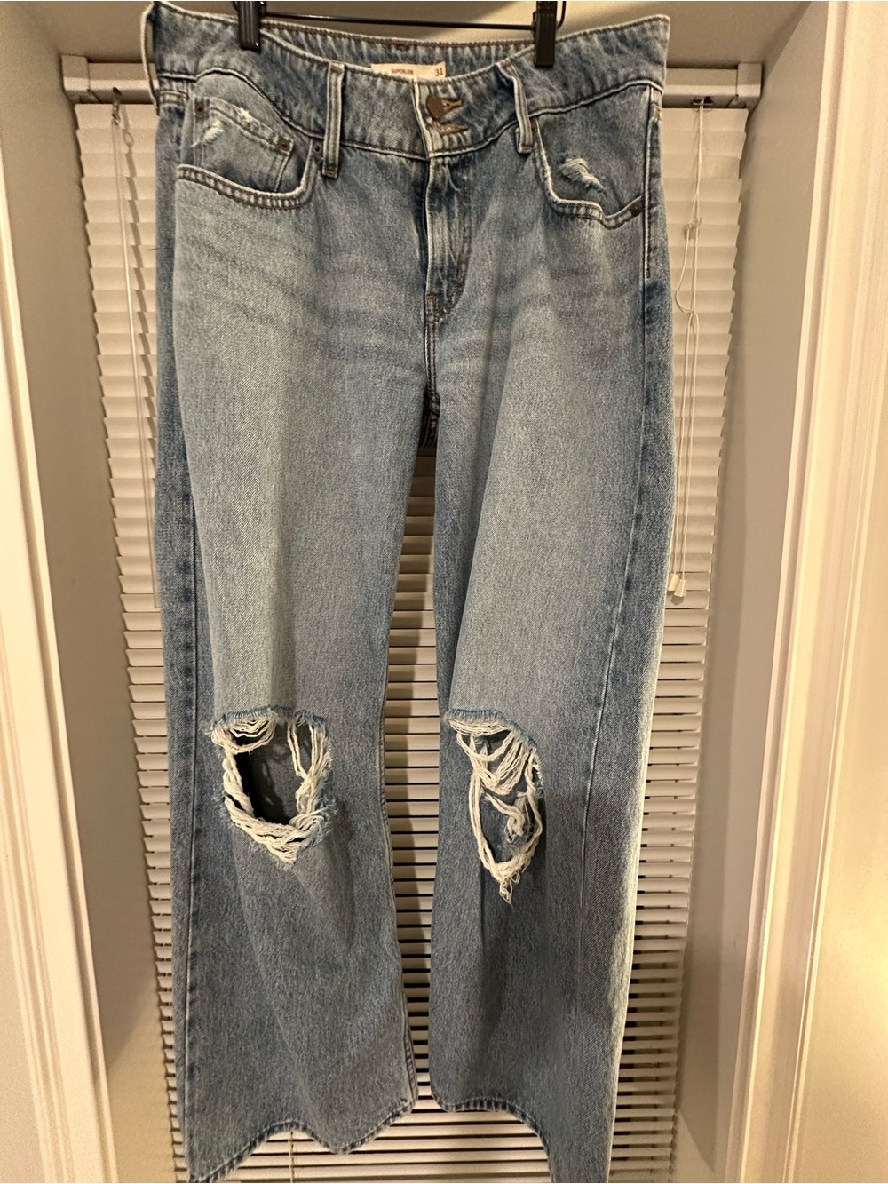 Levi’s super low Distressed vintage blue wash Women's Jeans